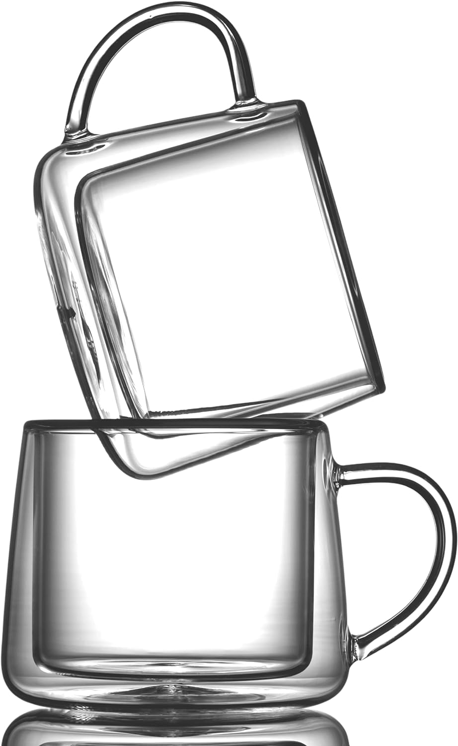 Double Walled Glass Coffee Drink Mug with Handle