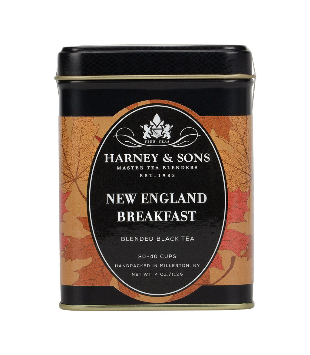 Harney & Sons New England Breakfast tea in a 4 oz decorative art label tin by Harney & Sons