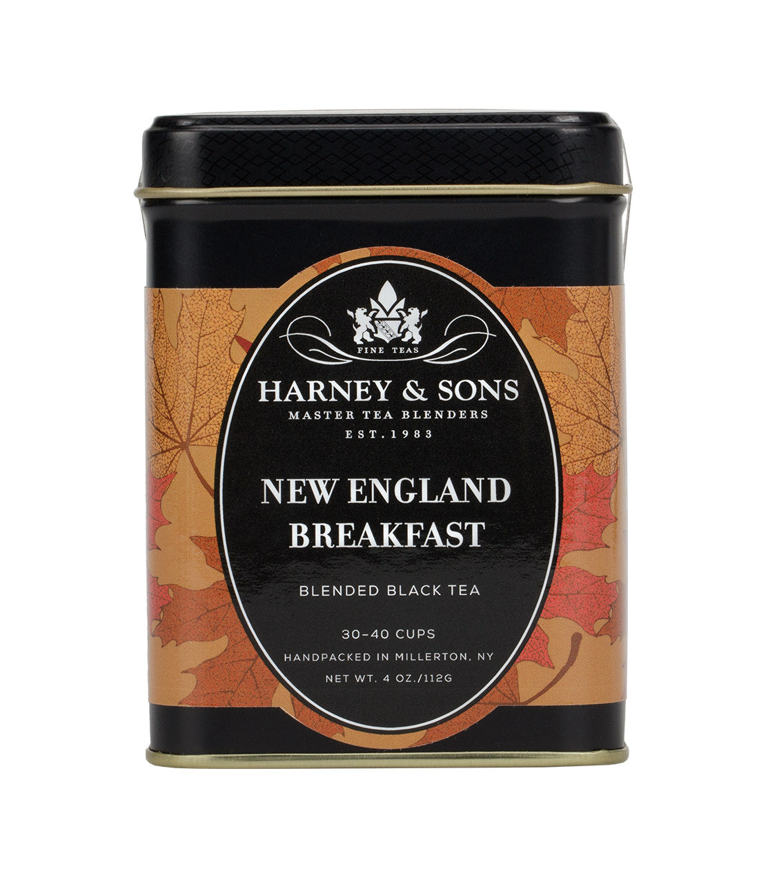 Harney & Sons New England Breakfast tea in a 4 oz decorative art label tin by Harney & Sons