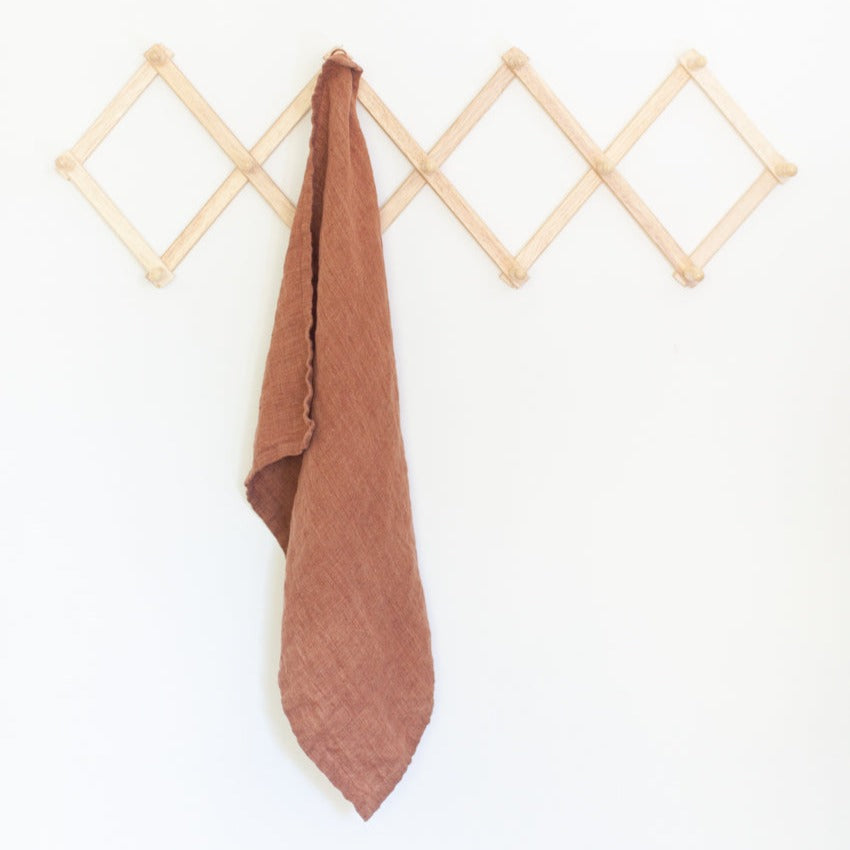 Creative Women Stone Washed Linen Tea Towel - Terracotta