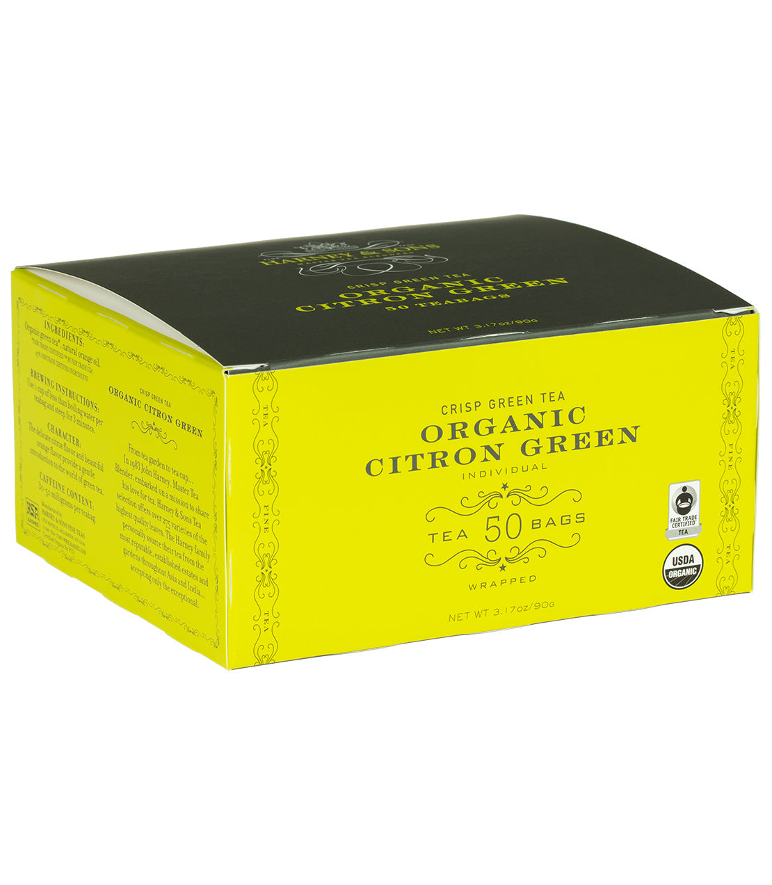 Harney & Sons Organic Citron Green, Box of 50 Wrapped Teabags