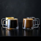 Double Walled Glass Coffee Drink Mug with Handle