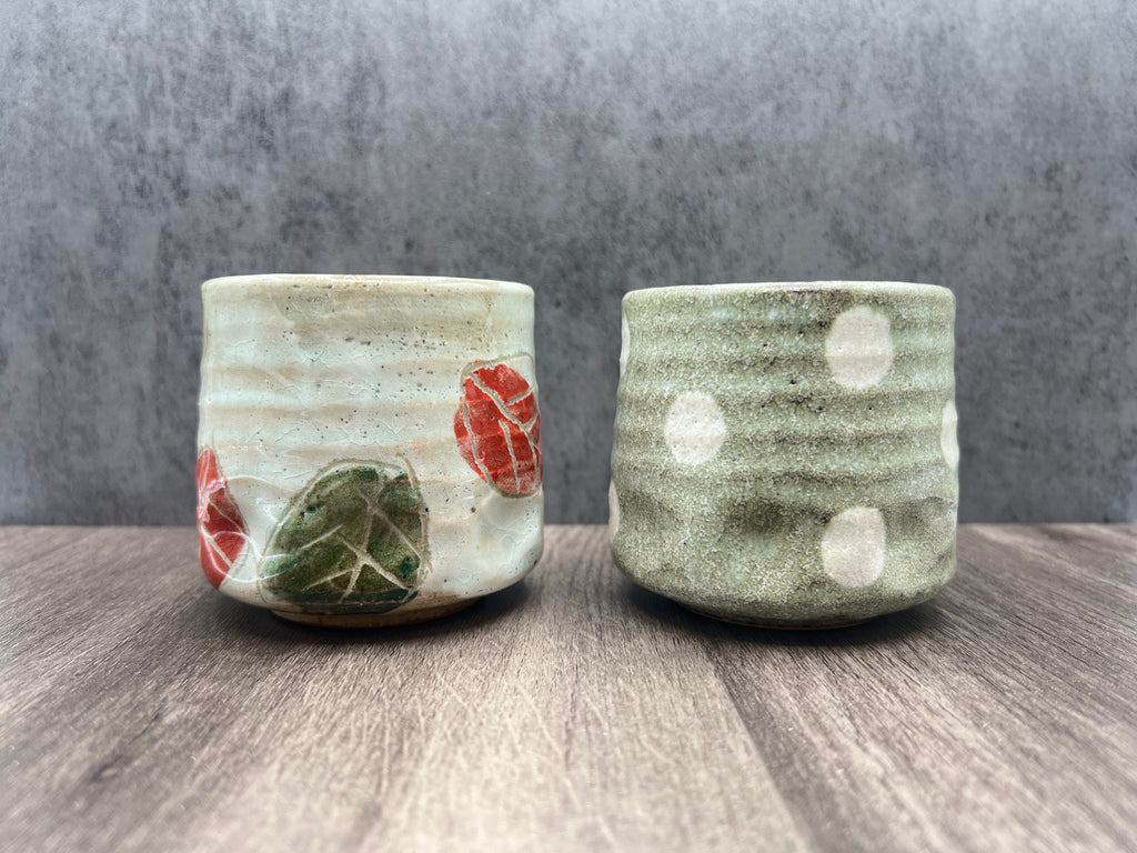 Inoue Kohiki Kinohe Beige Mino-yaki Yunomi by Kimura - Japanese Teacup