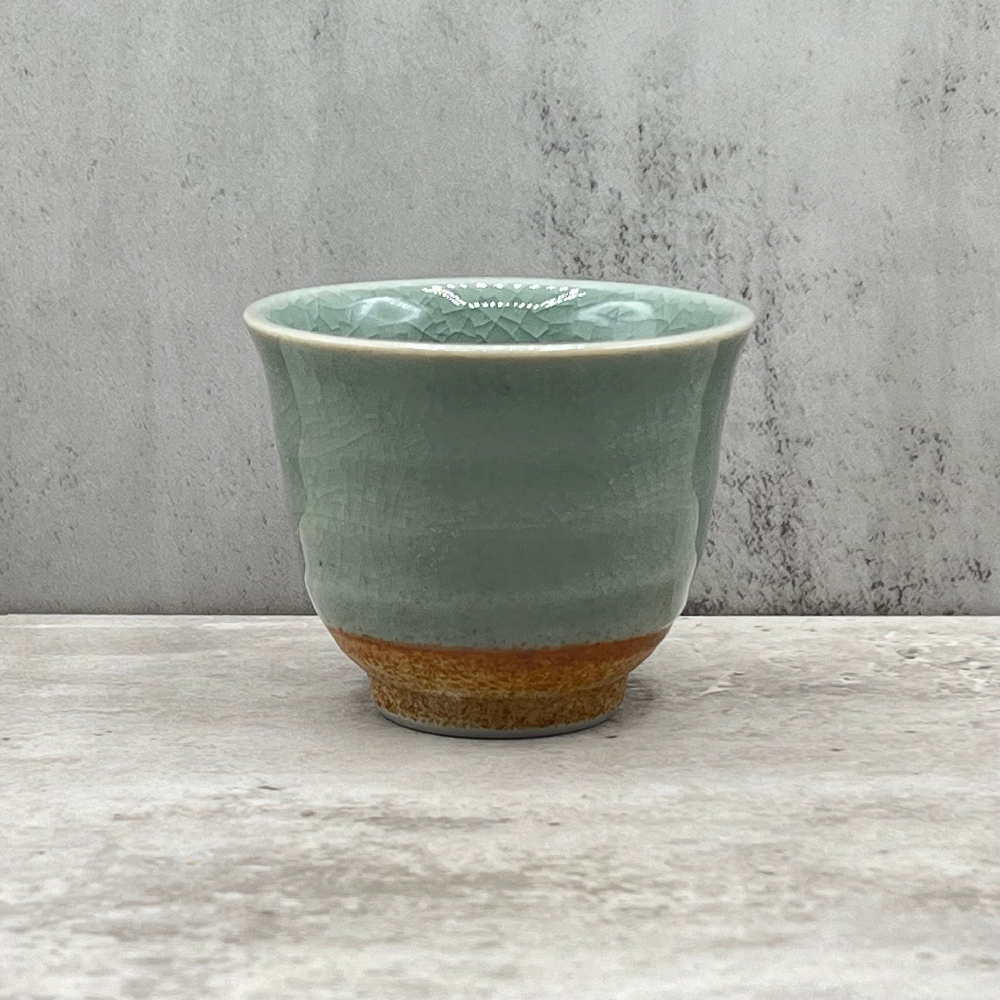 Inoue Tea Seiji Celadon Green Tall Mino-yaki Yunomi - Japanese Sencha Teacup