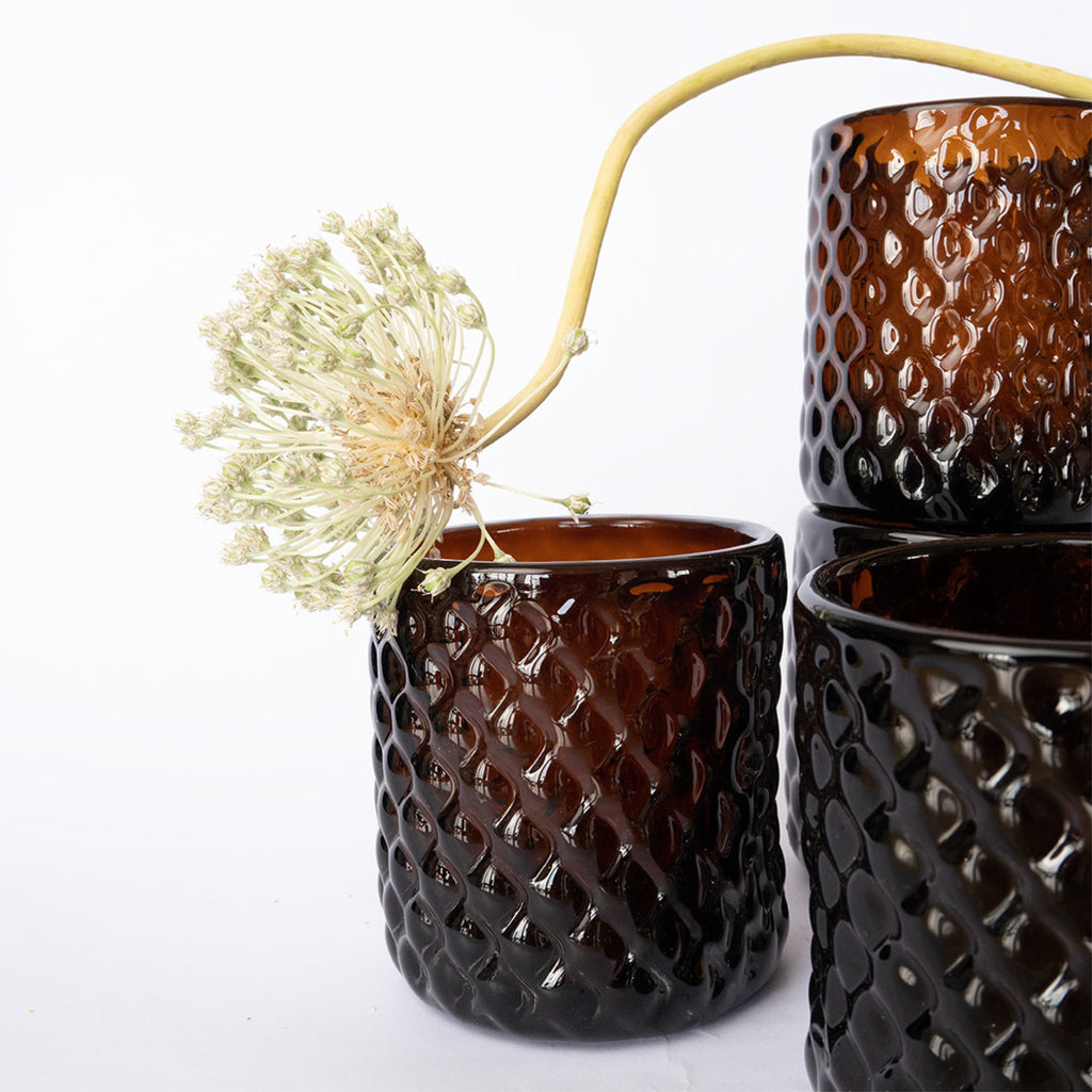 Zorro y Jaguar Bruma Amber Glass - set of 2