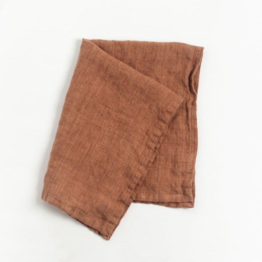 Creative Women Stone Washed Linen Tea Towel - Terracotta