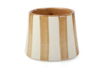 Casa Amarosa Ceramic Brown Stripe Cup - 3.5 x 2.5 Inches ( Set of 4 )