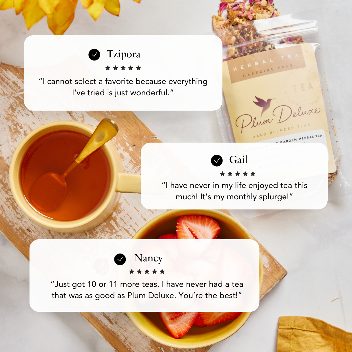 Plum Deluxe Butterfly Effect Green/White Tea (Mango / Peach)