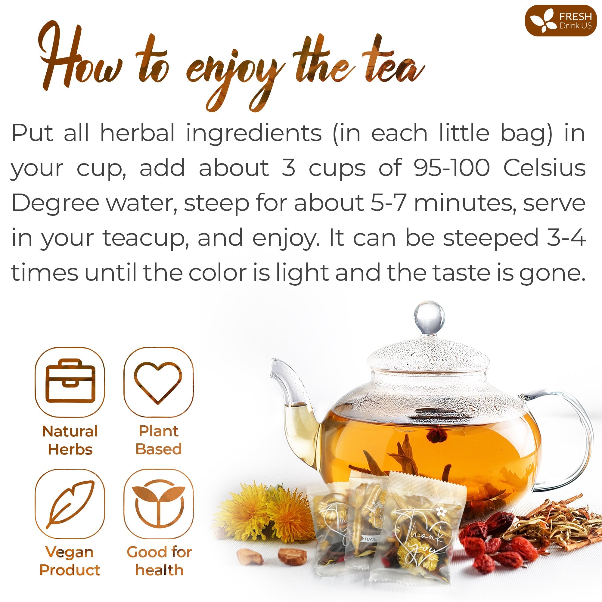 FreshDrinkUS Dandelion Wolfberry Herbal Tea