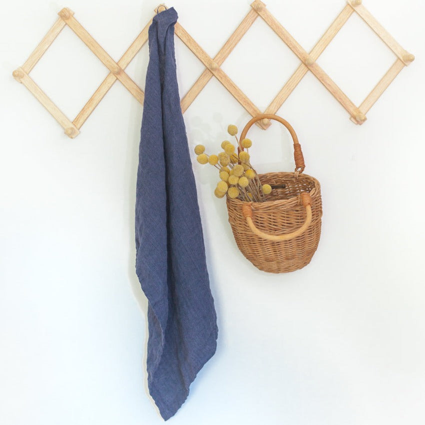 Creative Women Stone Washed Linen Tea Towel - Navy