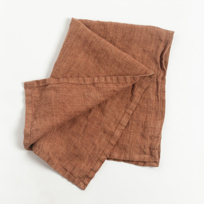 Creative Women Stone Washed Linen Tea Towel - Terracotta