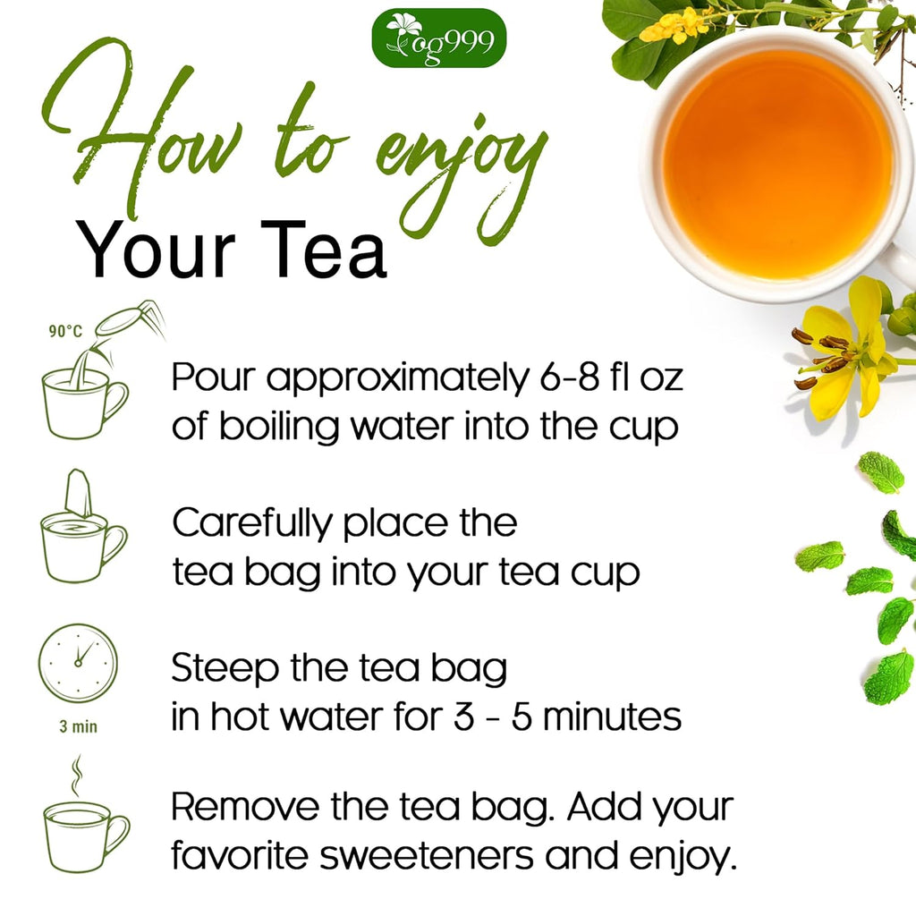 Premium Senna Peppermint Tea Bags. Relieves Constipation Natural Tea Herbal Tea
