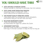 Premium Dried Bay Leaves, Tea Bags, Powder, Bay Leaves Spice, Whole Nice Leaves, Wildcrafted, Fresh Harvested, Bay Leaves For Cooking, Sugar-Free, Gluten Free, Caffeine Free, Vegan Herbal Tea