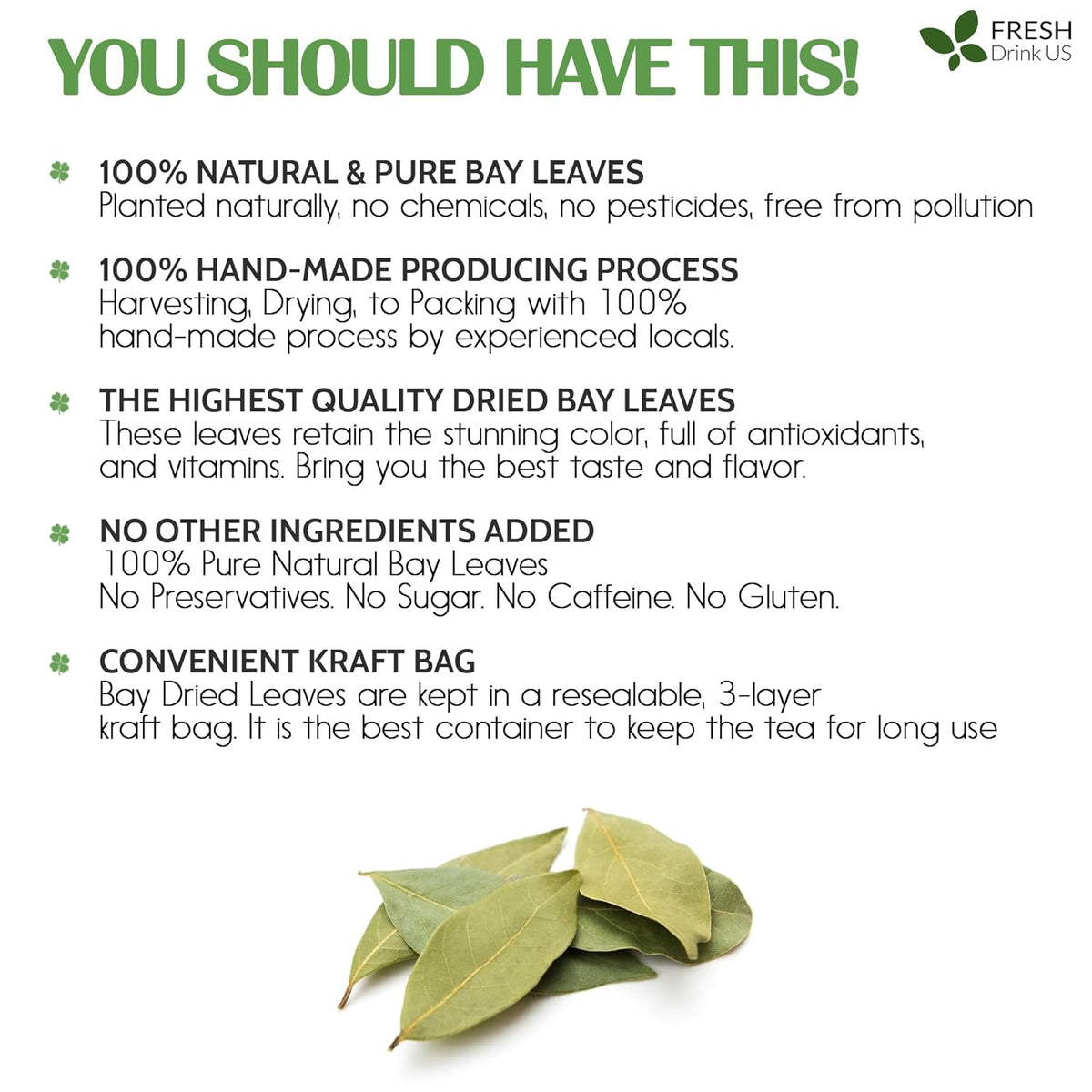 Premium Dried Bay Leaves, Tea Bags, Powder, Bay Leaves Spice, Whole Nice Leaves, Wildcrafted, Fresh Harvested, Bay Leaves For Cooking, Sugar-Free, Gluten Free, Caffeine Free, Vegan Herbal Tea