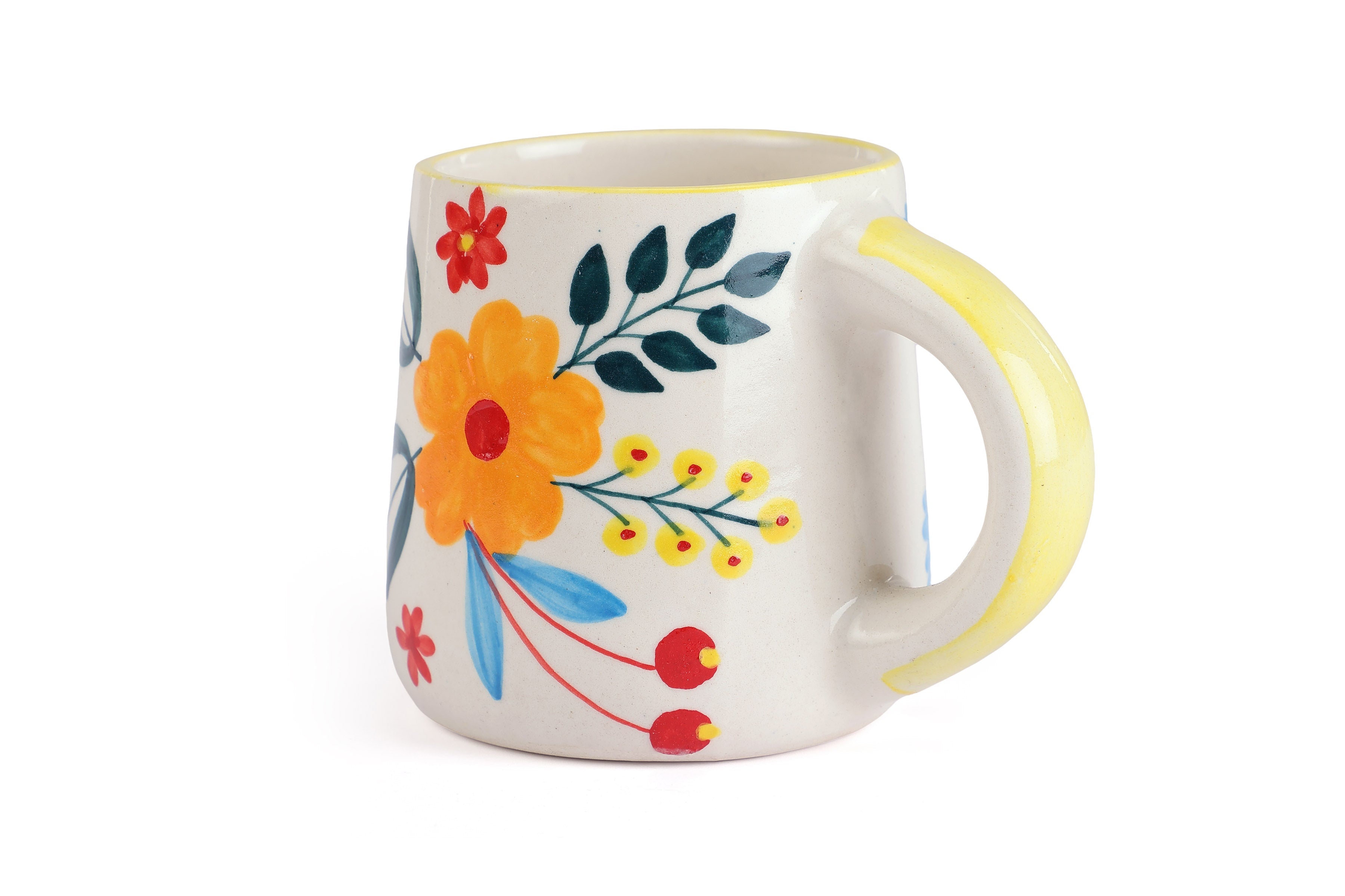 Casa Amarosa Floral Extravaganza Mug- Multi , 3.5 X 2.5 Inches ( Set of 4 )