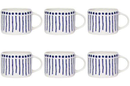 Set of 6 Porcelain Mug 12oz