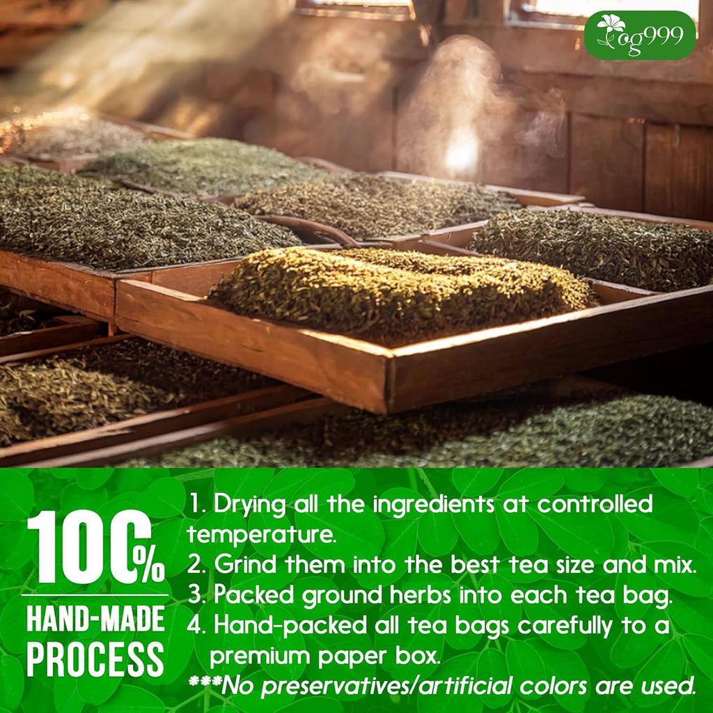 FreshDrinkUS - Natural and Premium Herbal Super Moringa Herbal Tea, Improve Digestion, Support Brain, Weight, Skin and Sleep, Eco-Conscious Tea Bags
