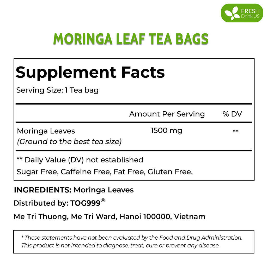 FreshDrinkUS Moringa Leaf Tea Bags