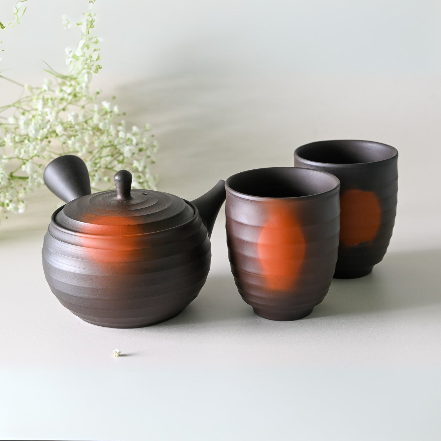 Aprika Life Japanese Kyusu Set - Teapot with Filters (270ml) and Two Cups