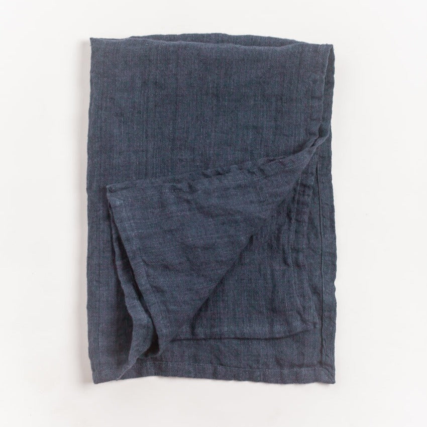 Creative Women Stone Washed Linen Tea Towel - Navy