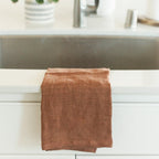 Creative Women Stone Washed Linen Tea Towel - Terracotta