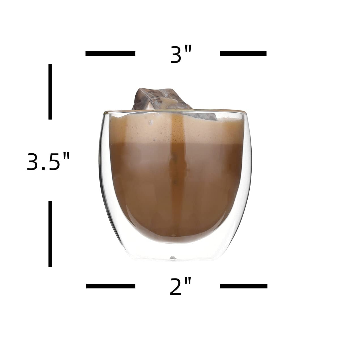 Double Wall Glass Coffee Mugs - 8.5oz/12oz