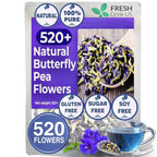 Premium Butterfly Pea Flowers, Tea Bags, 100% Natural and Pure from Butterfly Pea Flowers, Hand-made, Made With Natural Materials-Corn Fiber Tea Bag, Sugar/Caffeine/Gluten Free Herbal Tea