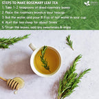 Premium Rosemary Leaves, Tea Bags, Powder, 100% Natural & Pure from Dried Rosemary Leaves, No Additives, No Caffeine, Vegan. Dried Rosemary Herb, Perfect for Seasoning, Spice Blends for Grilling & Cooking Herbal Tea