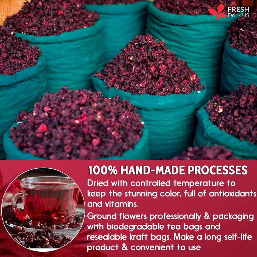 FreshDrinkUS Hibiscus Flower Tea Bags