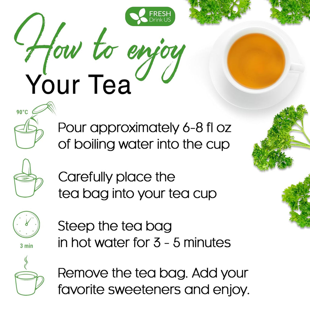 Premium Parsley Leaf Tea Bags, 100% Natural & Pure from Parsley Leaves. Herbal Tea
