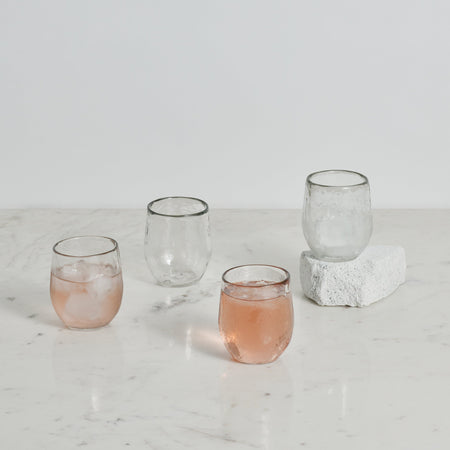 Powered by People Pebbled Spirits Glasses - Set of 4