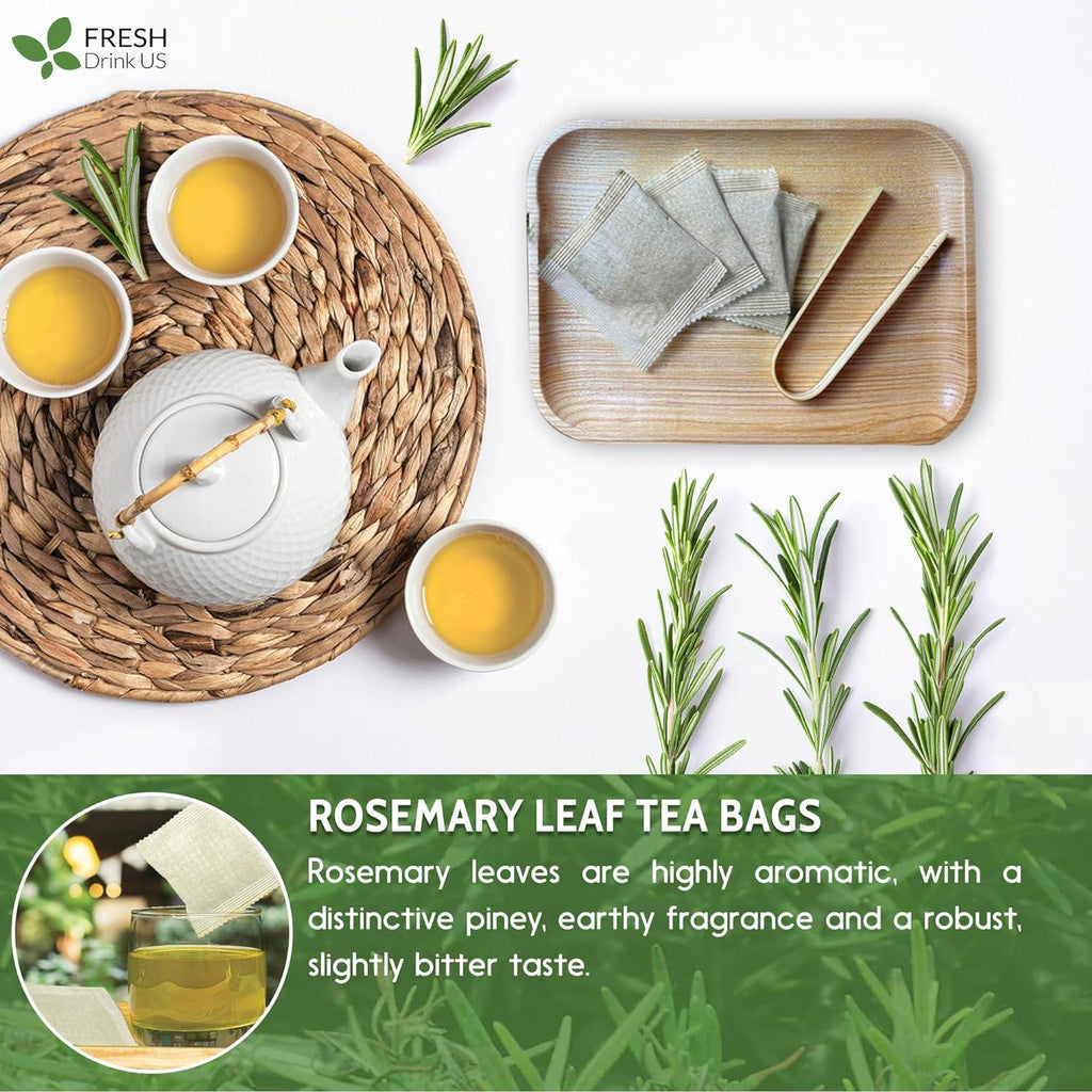 Premium Rosemary Leaves, Tea Bags, Powder, 100% Natural & Pure from Dried Rosemary Leaves, No Additives, No Caffeine, Vegan. Dried Rosemary Herb, Perfect for Seasoning, Spice Blends for Grilling & Cooking Herbal Tea