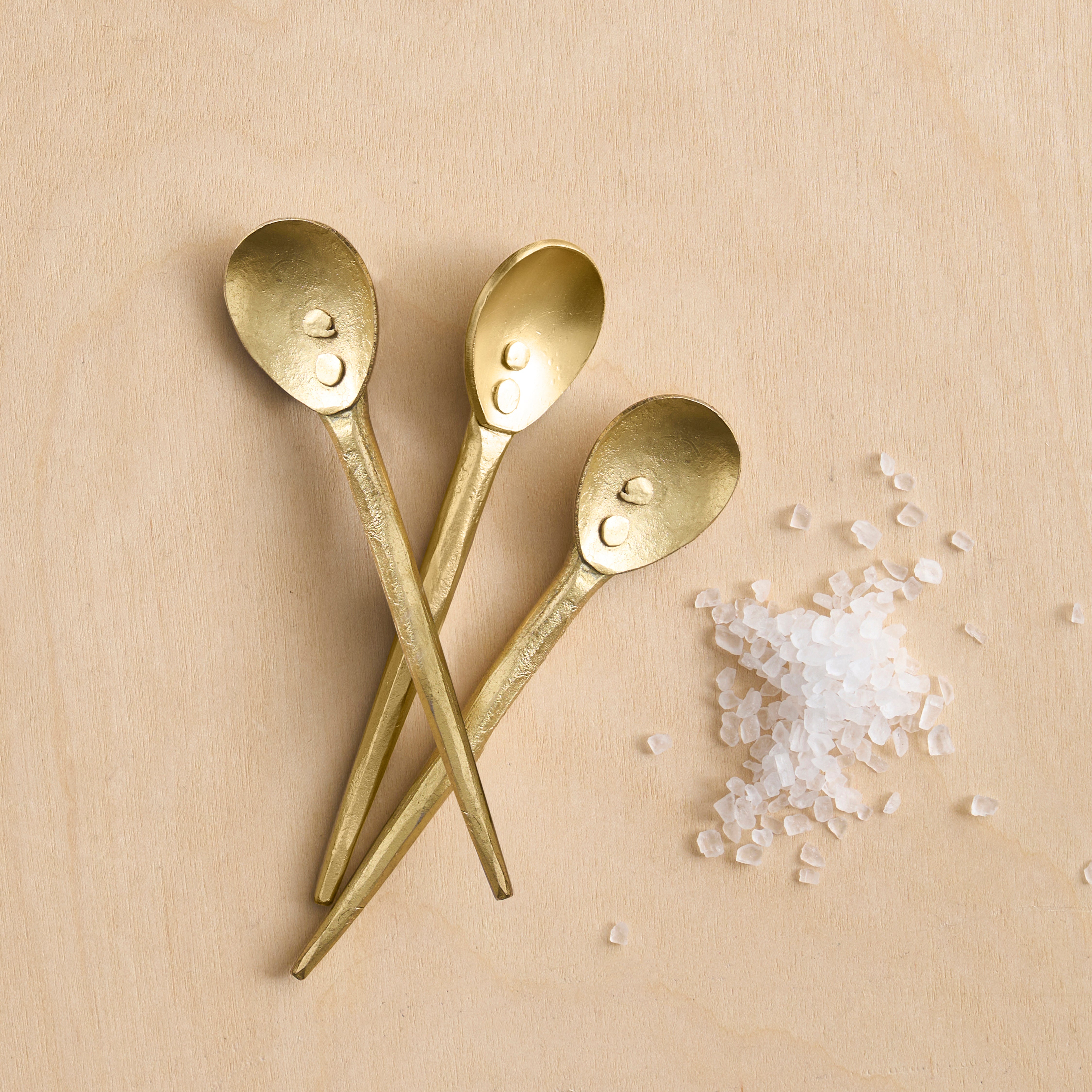 Forge Brass Mini Spoons Set of 3 | Tea Spoon – Taste Of Tea