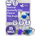 Premium Butterfly Pea Flowers, Tea Bags, 100% Natural and Pure from Butterfly Pea Flowers, Hand-made, Made With Natural Materials-Corn Fiber Tea Bag, Sugar/Caffeine/Gluten Free Herbal Tea