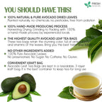 Natural Avocado Whole Leaves Dried, Tea Bags, 100% Pure from Avocado Leaves, Avocado Leaf Tea, Hojas de Aguacate Seca, No Additives, No Caffeine, Vegan Herbal Tea