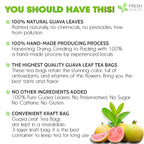 Natural Guava Leaves, Whole Dried Leaves, Cut-and-Sifted Guava leaves, 100% Pure from Guava Leaves, Natural Guava Loose Leaf Herbal Tea, No Additives, No Caffeine, Vegan
