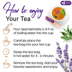 Premium Lavender Mint Tea Bags. 100% Natural, Blend of Lavender, Peppermint, Sage and Licorice. Herbal Tea