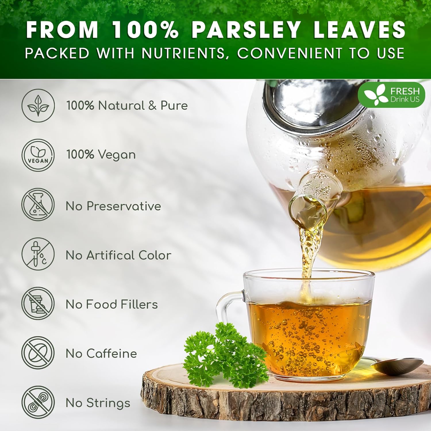 Premium Parsley Leaf Tea Bags, 100% Natural & Pure from Parsley Leaves. Herbal Tea