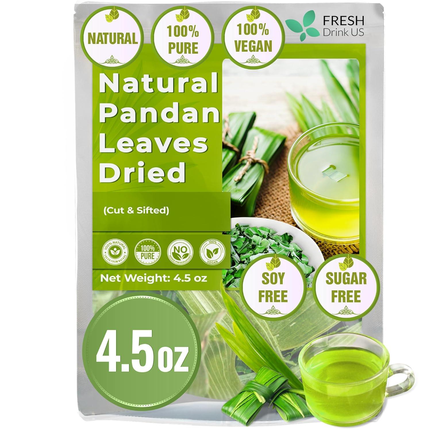 Natural Pandan Leaves Dried, Pandan Leaf Powder, 100% Pure Dried Pandan Leaves, Pandan Leaf Tea, No Additives, No Caffeine, Vegan Herbal Tea