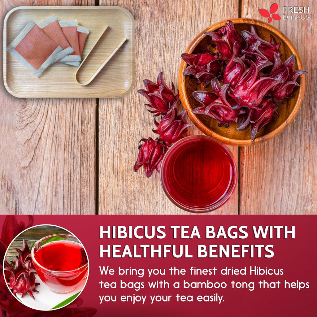 FreshDrinkUS Hibiscus Flower Tea Bags