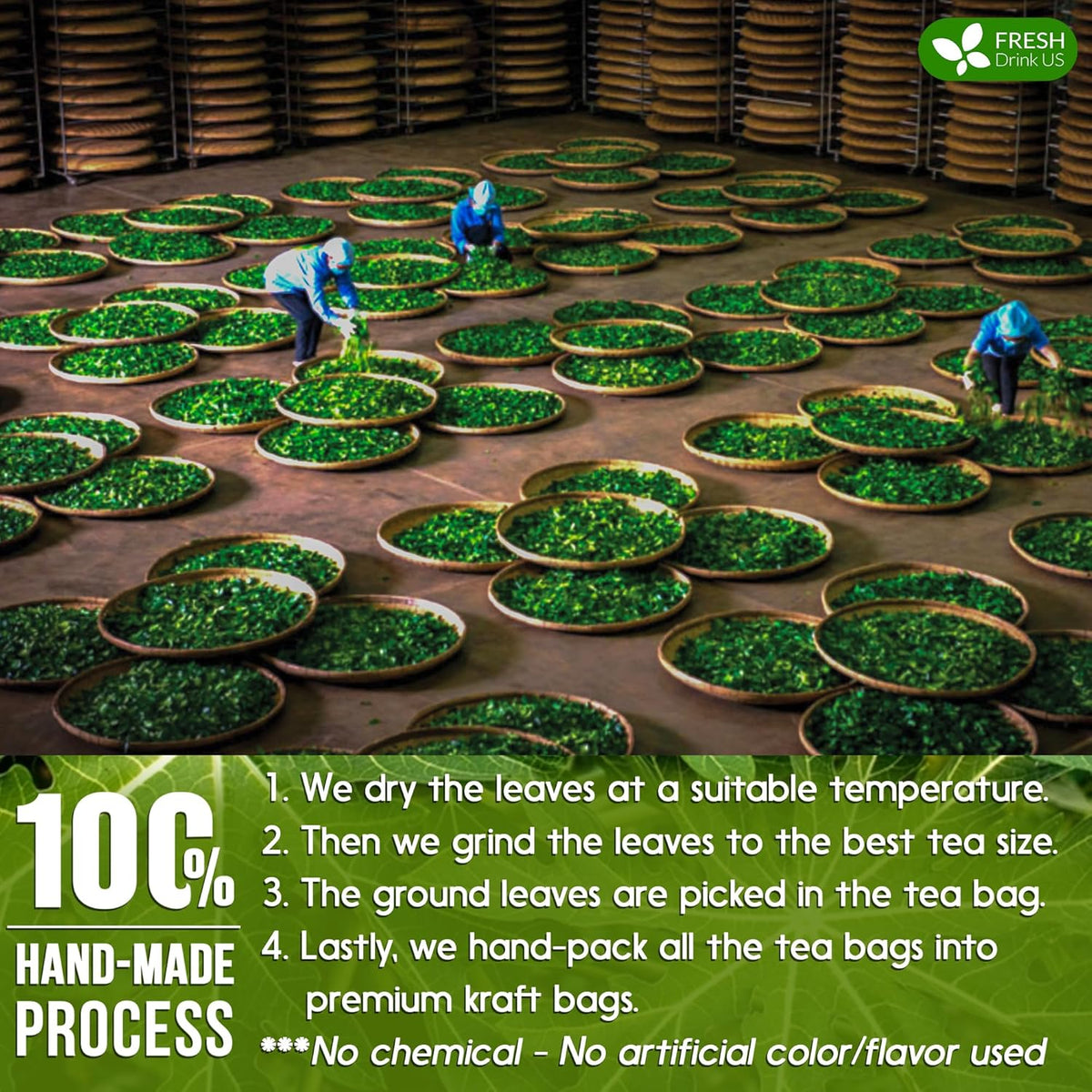 Premium Papaya Leaf Tea Bags, Made with Natural Material Tea Bags. No Sugar, No Caffeine, No Gluten, Vegan. Herbal Tea