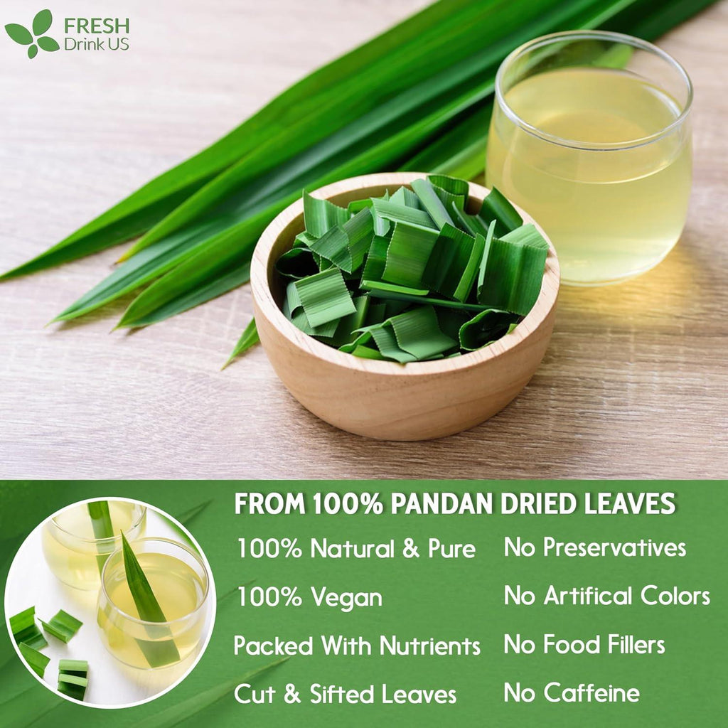 Natural Pandan Leaves Dried, Pandan Leaf Powder, 100% Pure Dried Pandan Leaves, Pandan Leaf Tea, No Additives, No Caffeine, Vegan Herbal Tea