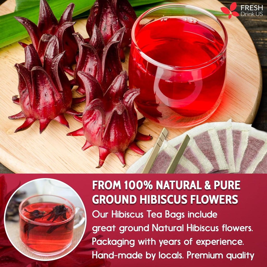 FreshDrinkUS Hibiscus Flower Tea Bags