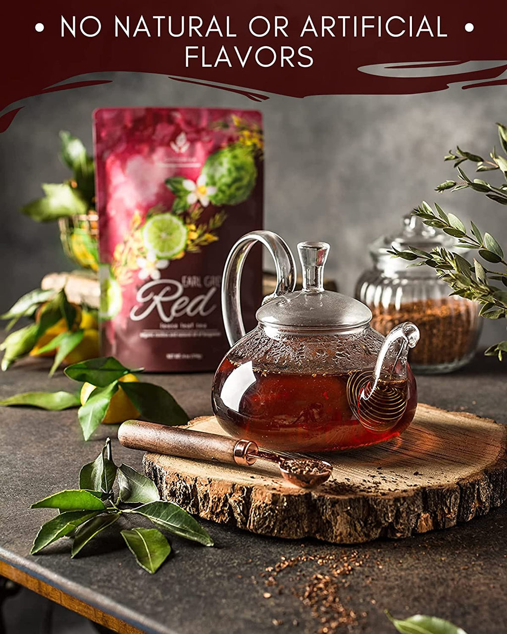 Gardenika Earl Grey Rooibos Red Tea, Loose Leaf, USDA Organic, Kosher, Caffeine-Free – 4 Oz (113g)