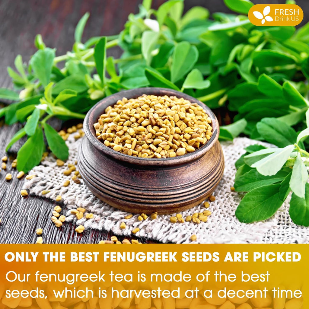 Premium Fenugreek Tea Bags. No Sugar, No Caffeine, No Gluten, Vegan. (30 Tea Bags) Herbal Tea