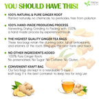 Premium Ginger Tea Bags, 100% Natural & Pure from Ginger Roots, Ginger Tea, Ginger Herbal Tea. Ginger Tea. No Sugar, No Caffeine, No Gluten, Vegan.