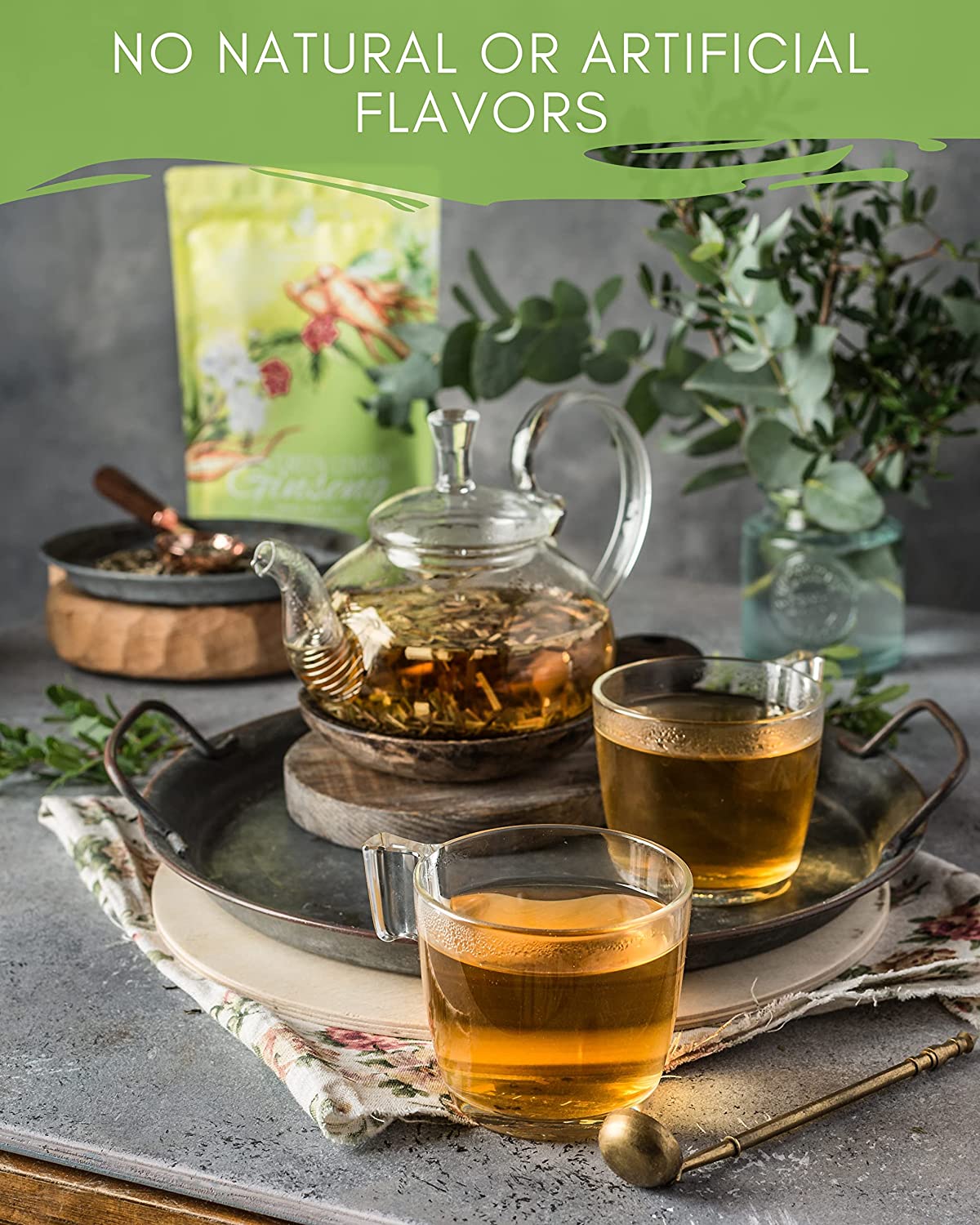 Gardenika Green Lemon Ginseng Tea, Loose Leaf, USDA Organic, Kosher – 4 Oz (113g)