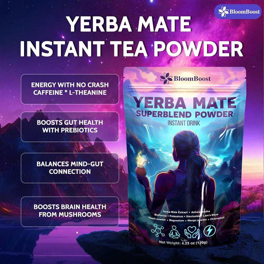 FreshDrinkUS - Natural and Premium Herbal Yerba Mate Instant Tea Powder | Superfood Energy & Focus Blend Matcha