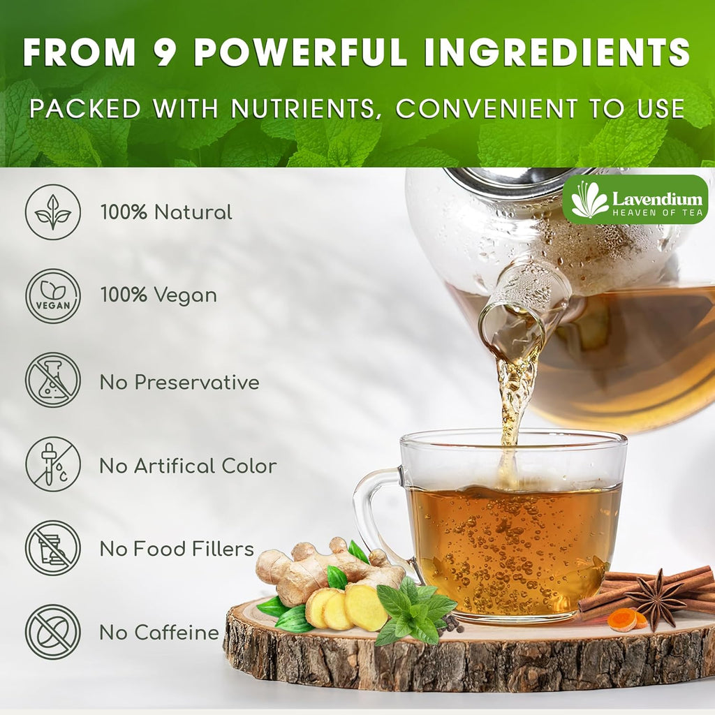 FreshDrinkUS - Natural and Premium Herbal SIimming Detox Tea Caffeine Free - Herbal Tea with Chamomile, Hibiscus Tea & Ginger Root