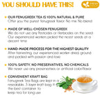 Premium Fenugreek Tea Bags. No Sugar, No Caffeine, No Gluten, Vegan. (30 Tea Bags) Herbal Tea